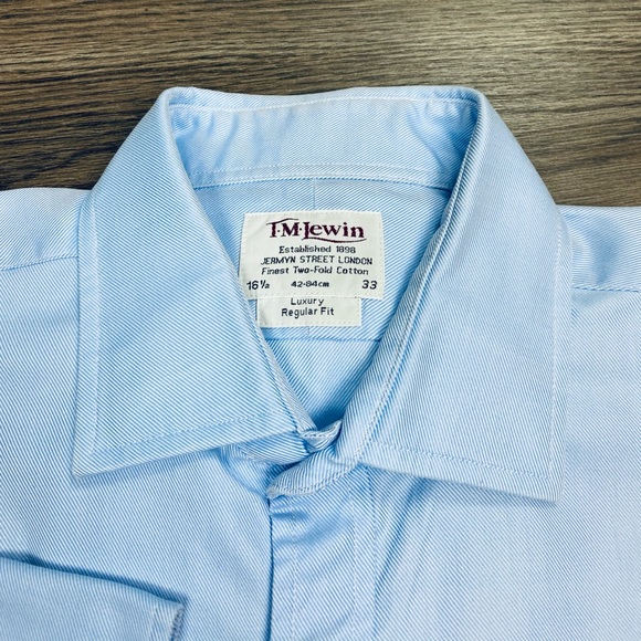 T.M.Lewin Shirts Tm Lewin Solid Blue Dress Shirt 6533 Poshmark